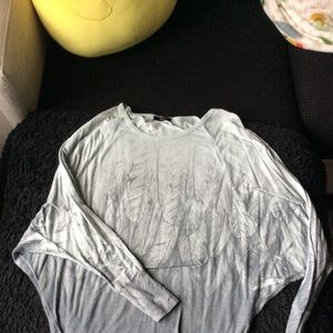 ENTI grey feather bat wing top